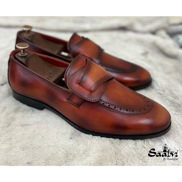 Butterfly Loafers Tan Hand Finished