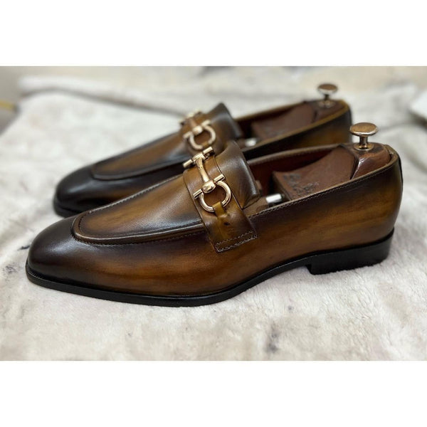 Hand Patina Loafers T Brown