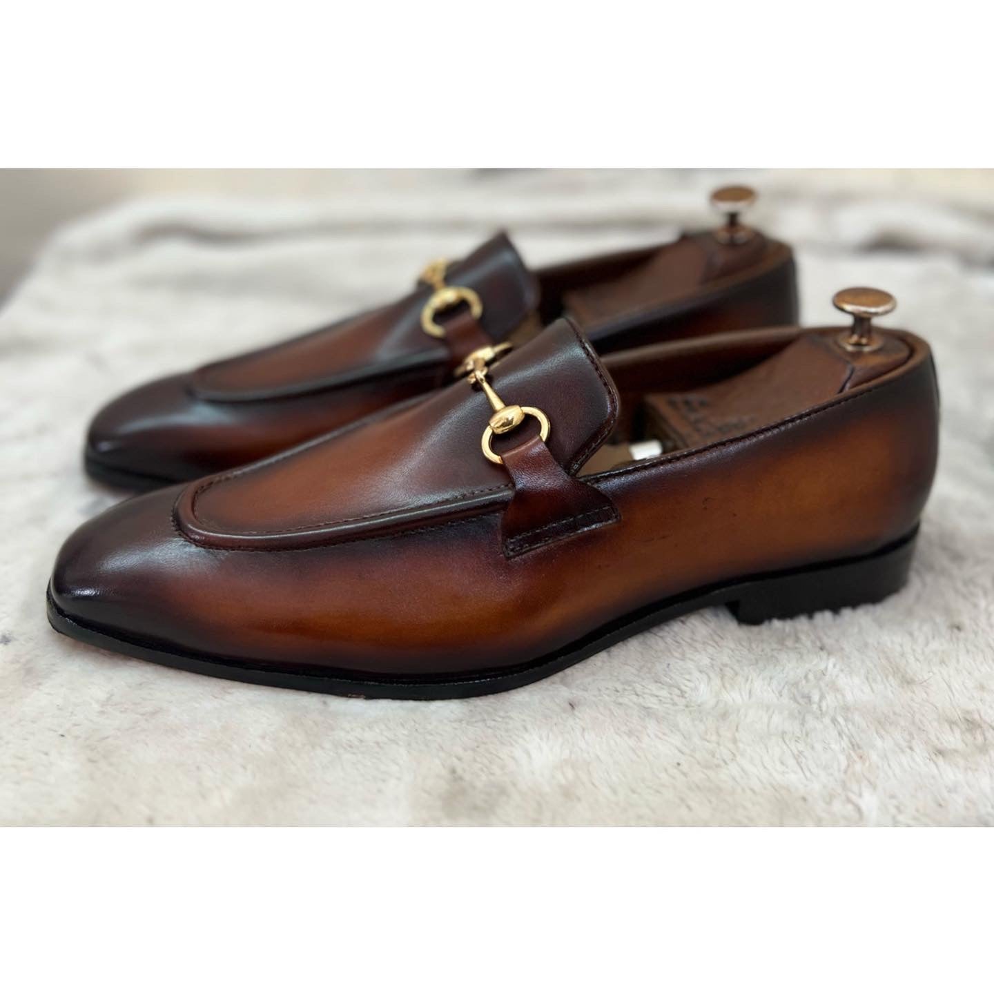 Horsebit Loafers Hand Finished Tan Brown