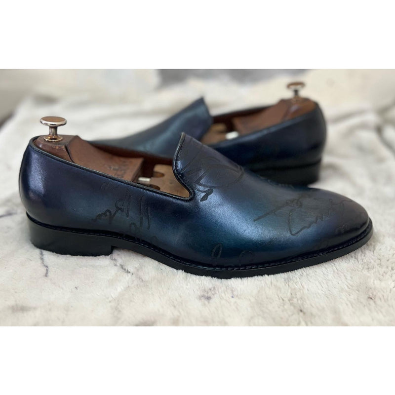 Blue Signature Loafers