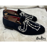 Bow Shaped Crystal Slip-ons