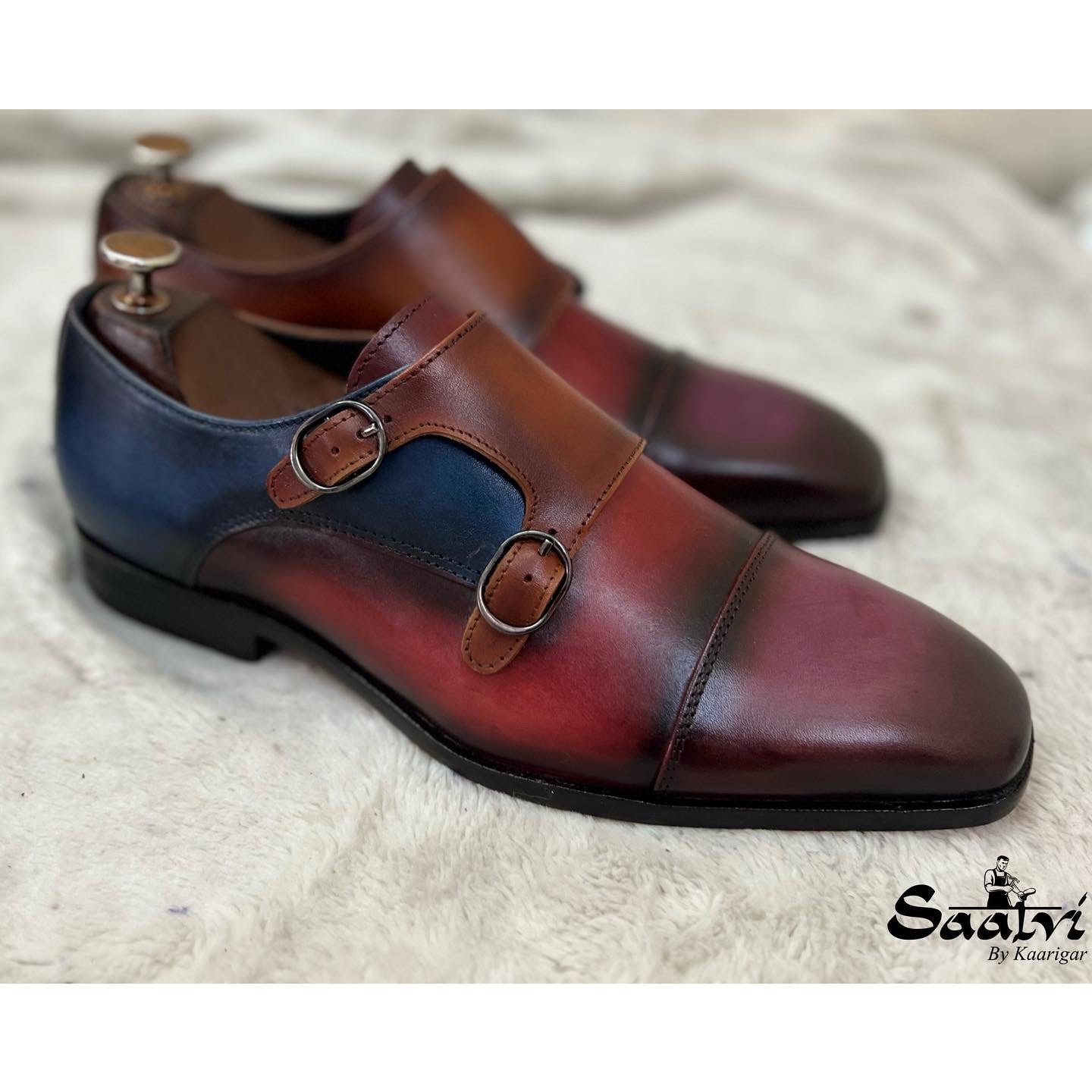 Double Monk Strap Multi Hand Finished