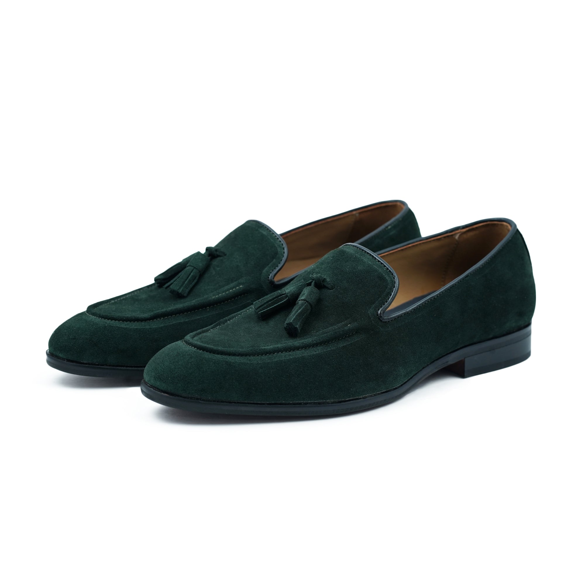 Tassel Loafers Green Suede