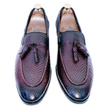 Python Embossed Loafers With Tassels