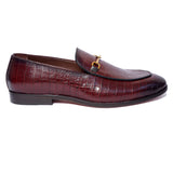 Croco Embosssed Loafers With Metal Trim