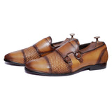 Double Monk Strap Loafers - Tan
