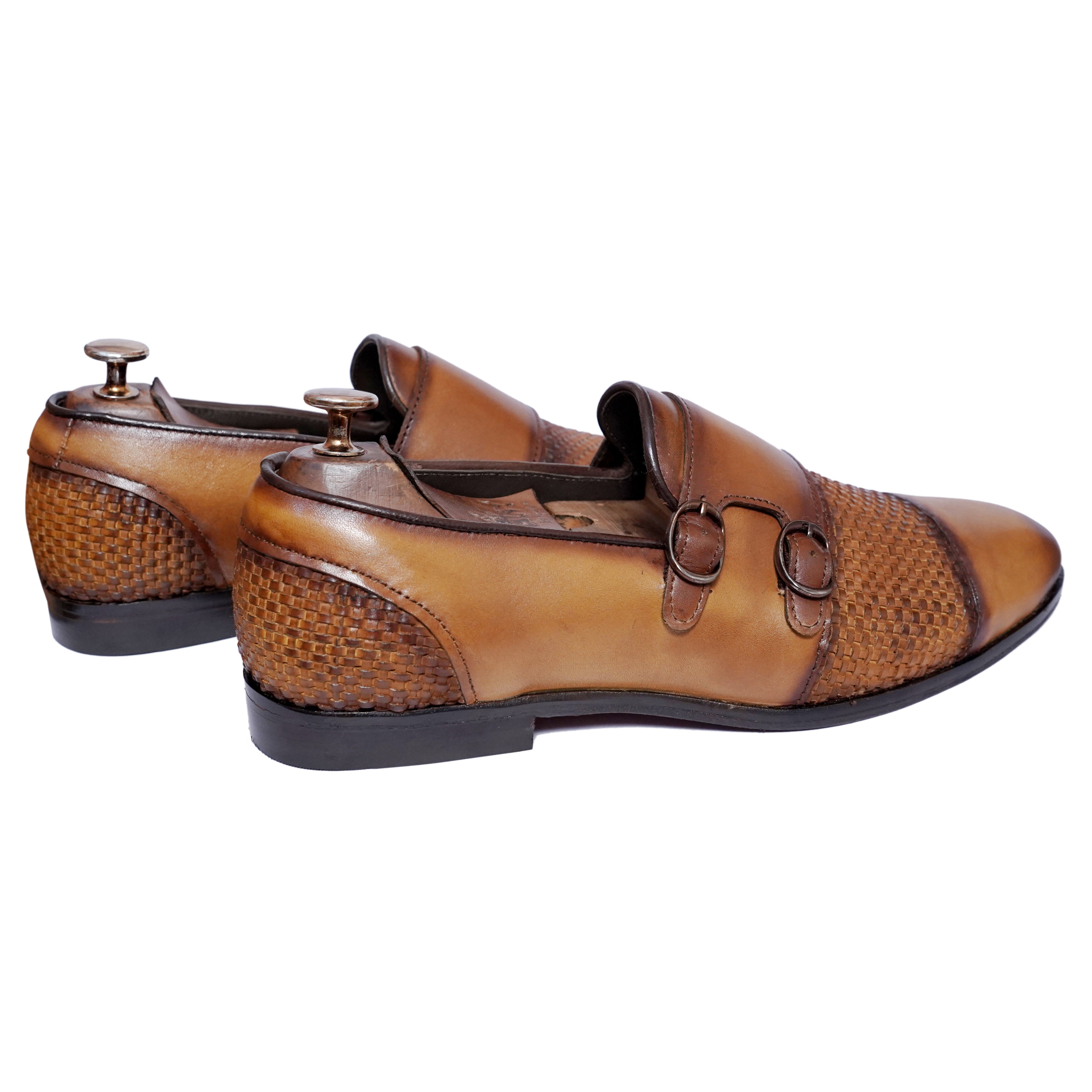 Double Monk Strap Loafers - Tan