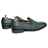 Python Embossed Loafers | Green