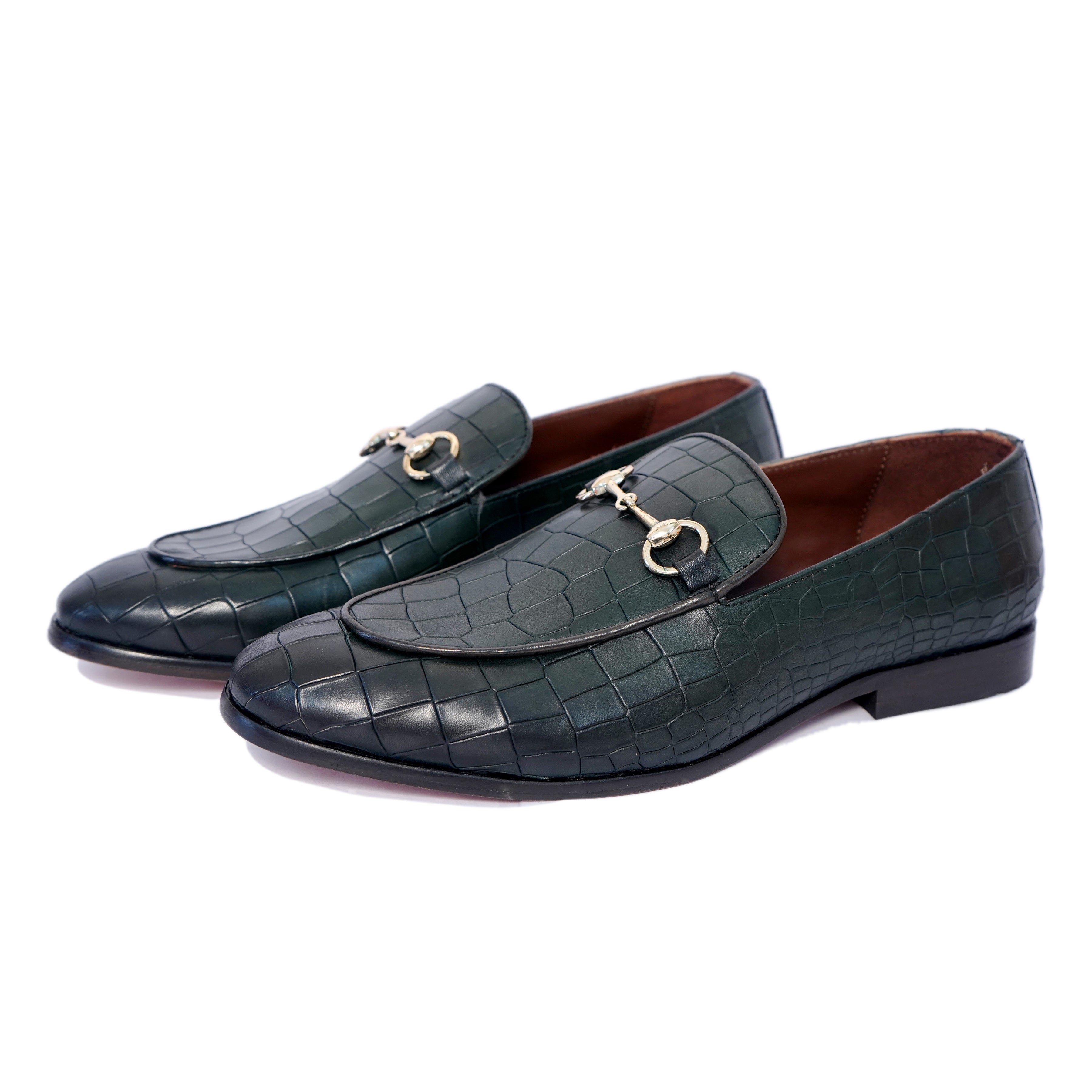 Horsebit Loafers - Croco Green