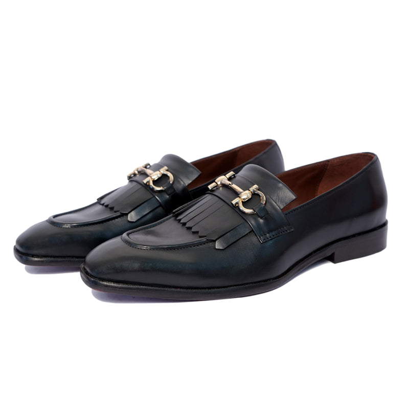 Black Loafers With Fringe
