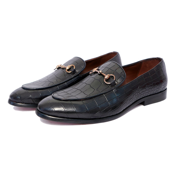 Gucci crocodile 2024 horsebit loafers