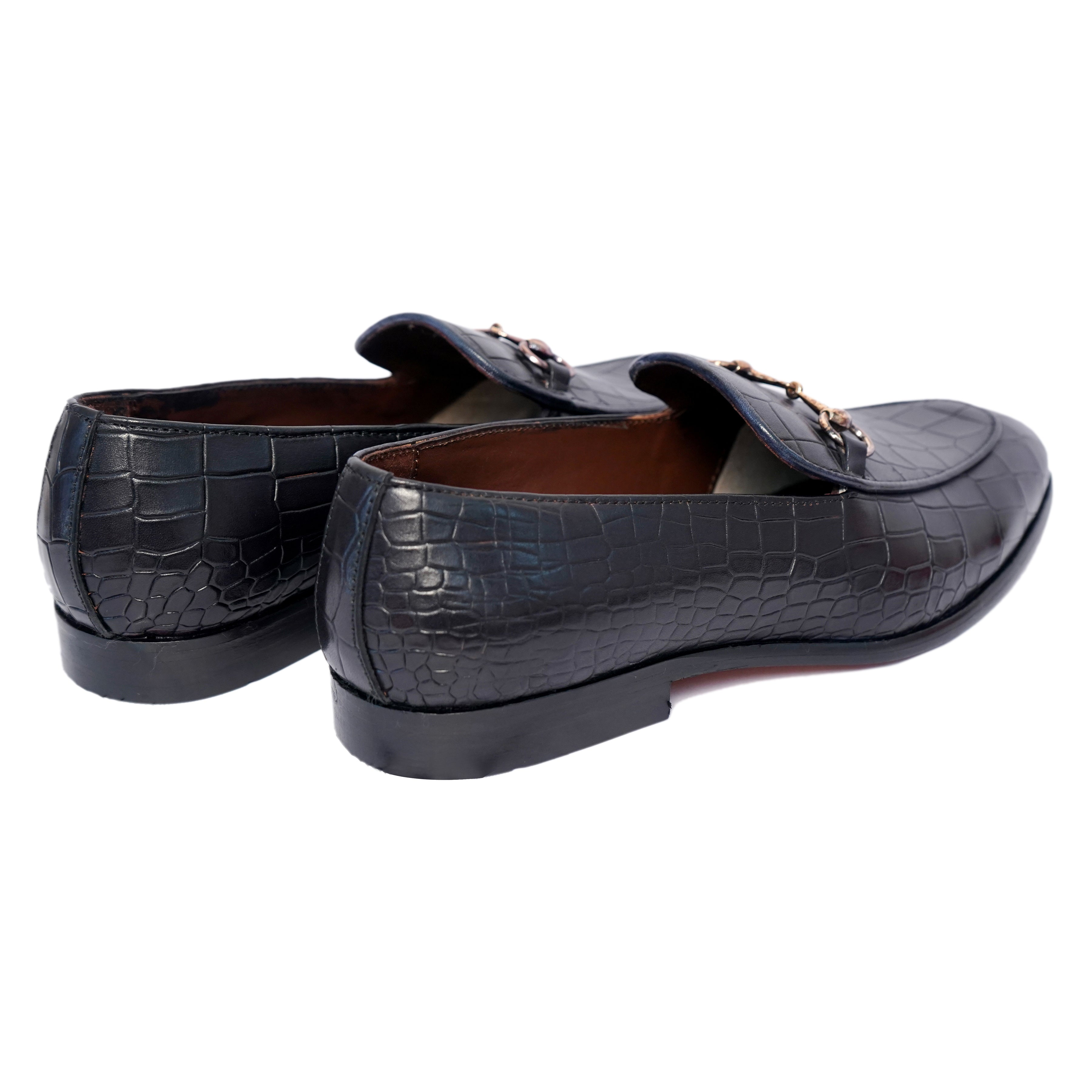 Horsebit Loafers - Croco Blk