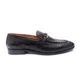 Croco Loafers With Chain