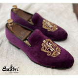 Purple Slipons Zardosi Embroidery