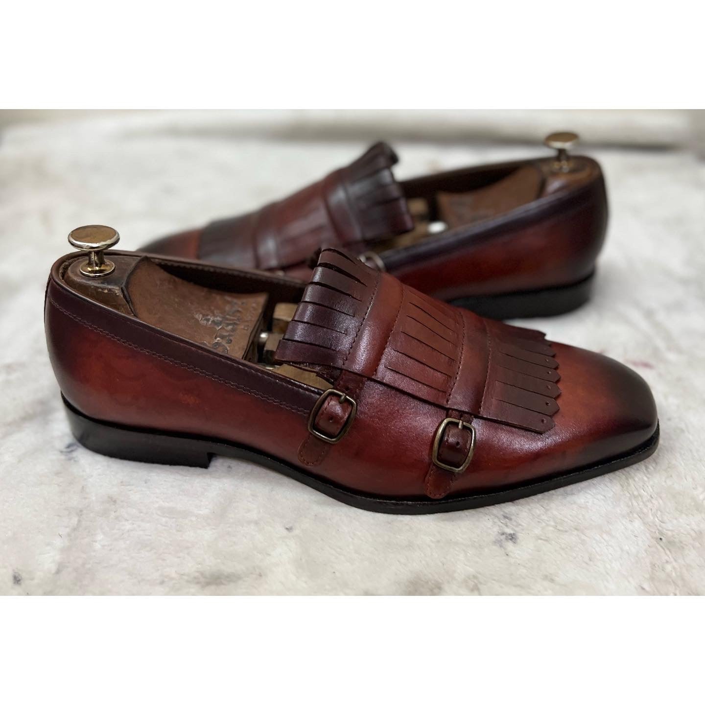 Daniel Double Monk Loafers With Fringes