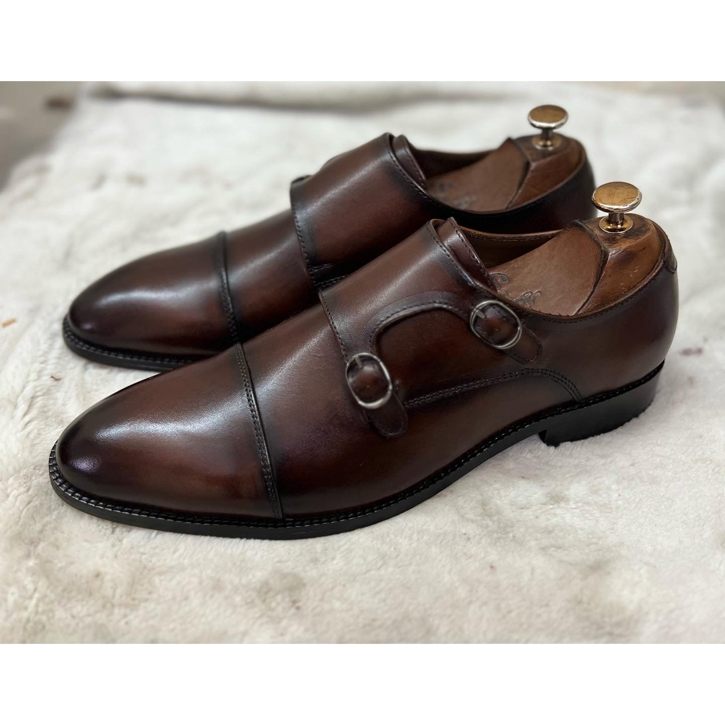 Double Monk Strap Brown