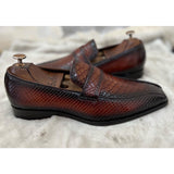 Python Embossed Leather Loafers Hp