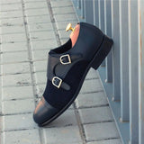 Double Monk Strap Black
