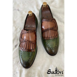 Butterfly Loafers With Fringes Green