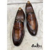 Penny Loafers With Saddle Handfinished