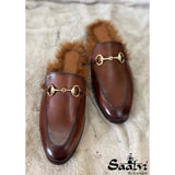 Tan Mules With Fur
