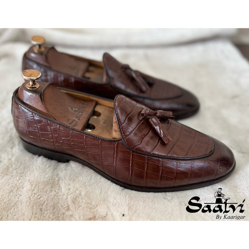 Belgian Loafers With Tassels Brown