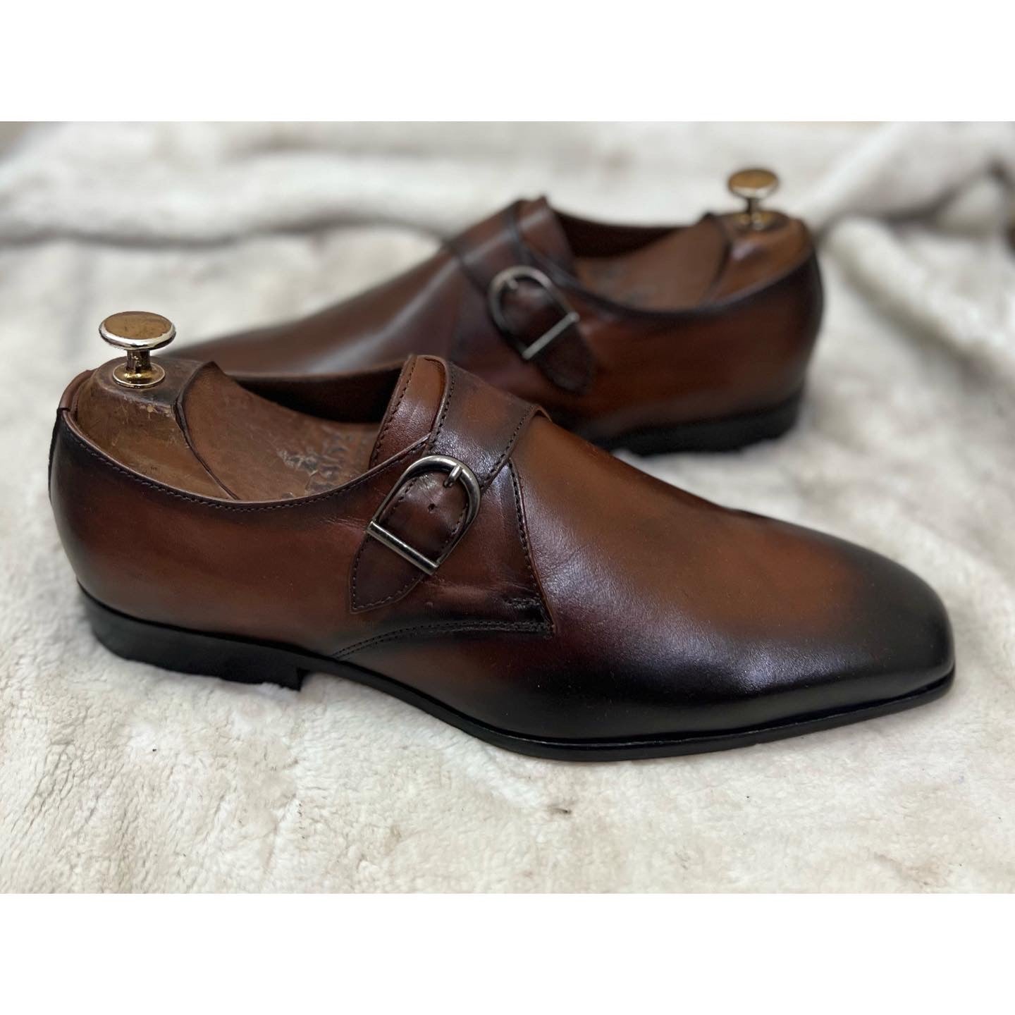 Single Monk Strap Hand Patina