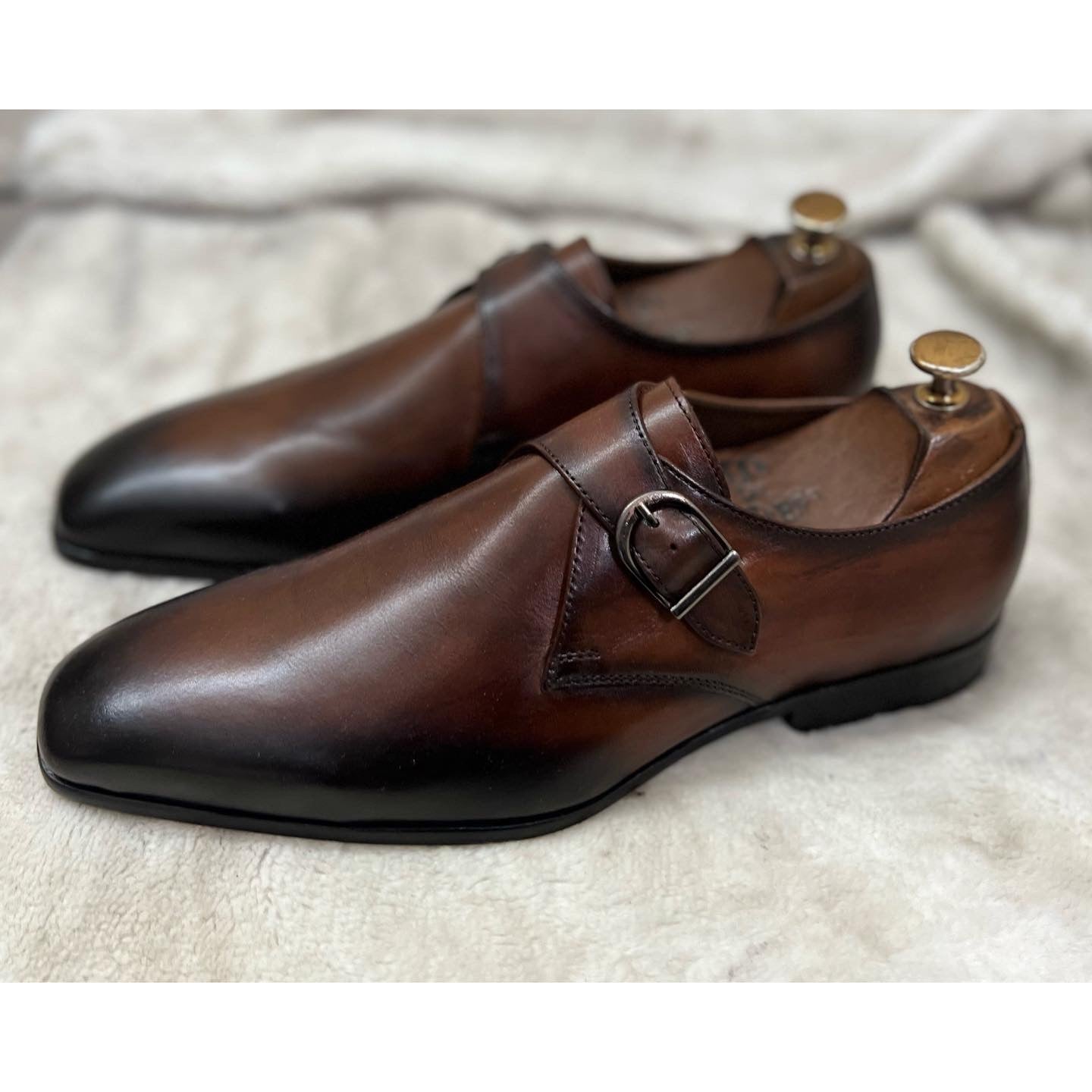 Single Monk Strap Hand Patina