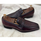 Python Leather Loafers Wine t