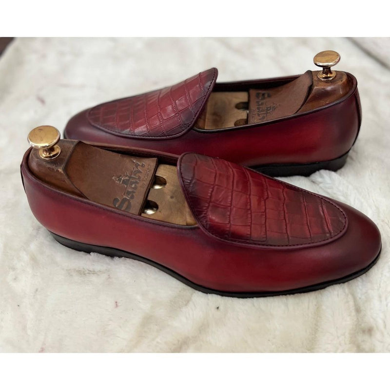 Belgian Loafers Croco Red