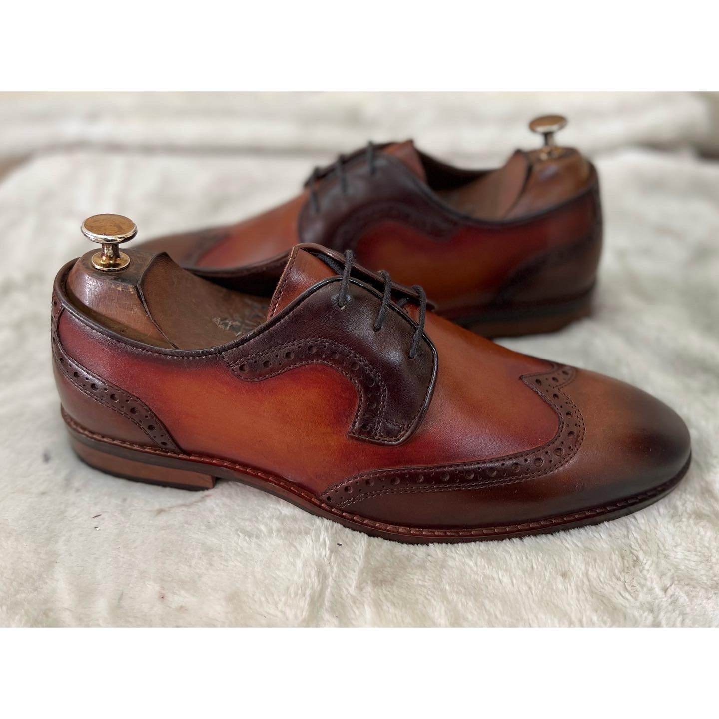 Wingcap Derby Laceup Hand Patina