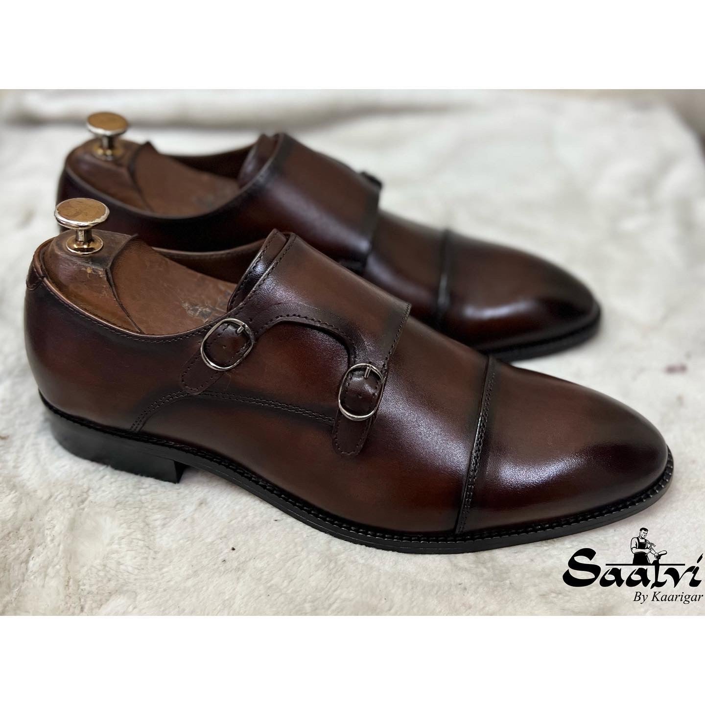 Double Monk Strap Brown