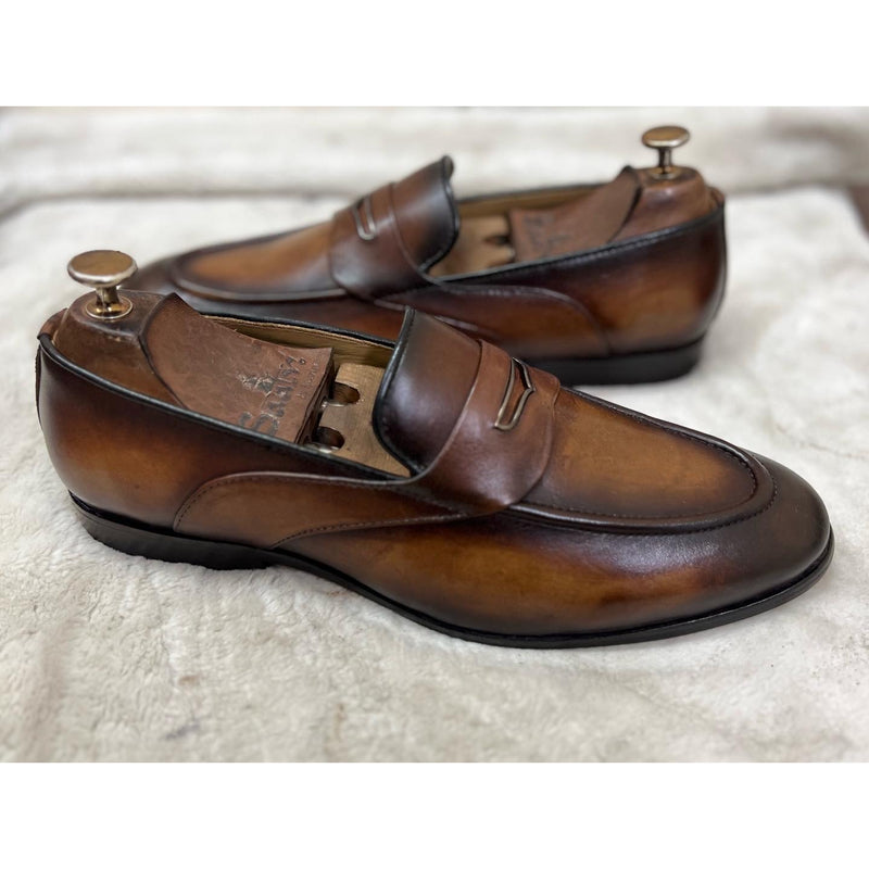 Penny Loafers With Saddle Handfinished