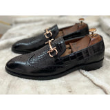 Wingcap Loafers With Metal Trim Blk