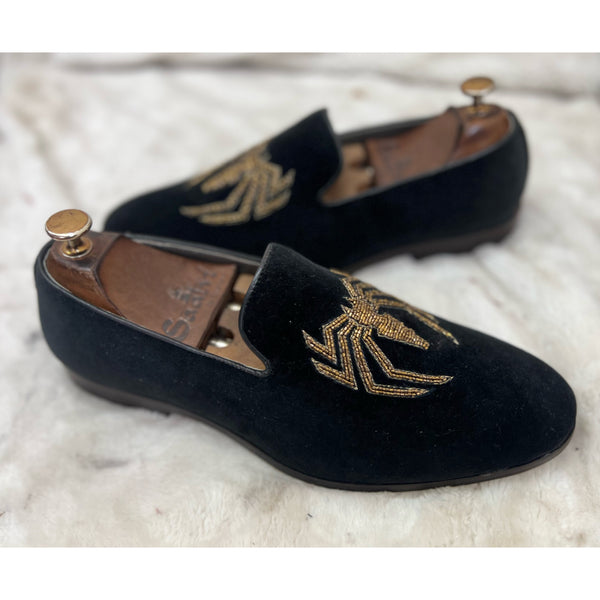 Spider Hand Embroidery Slipons