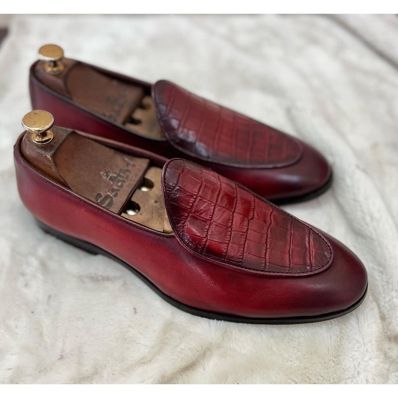 Belgian Loafers Croco Red