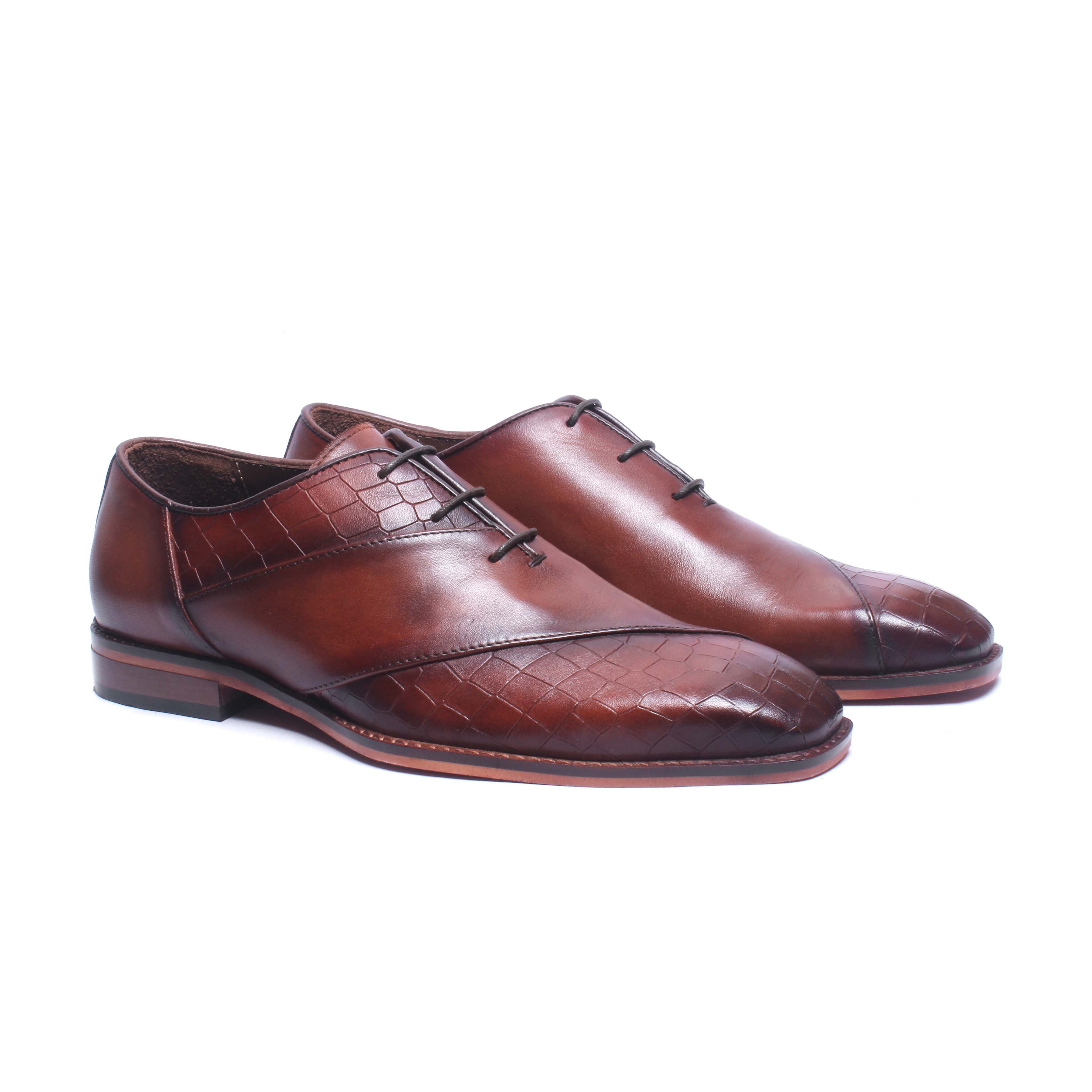 Croco Leather Oxfords