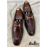 Brown Loafers With Metal Trim - T