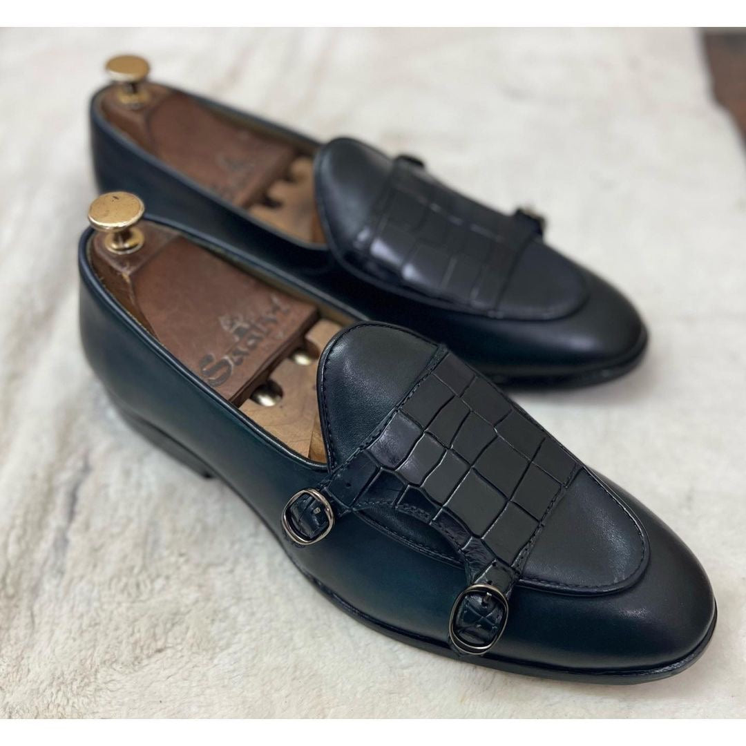 Double Monk Loafers Blue