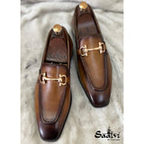 Tan Horsebit Loafers Hand Finished