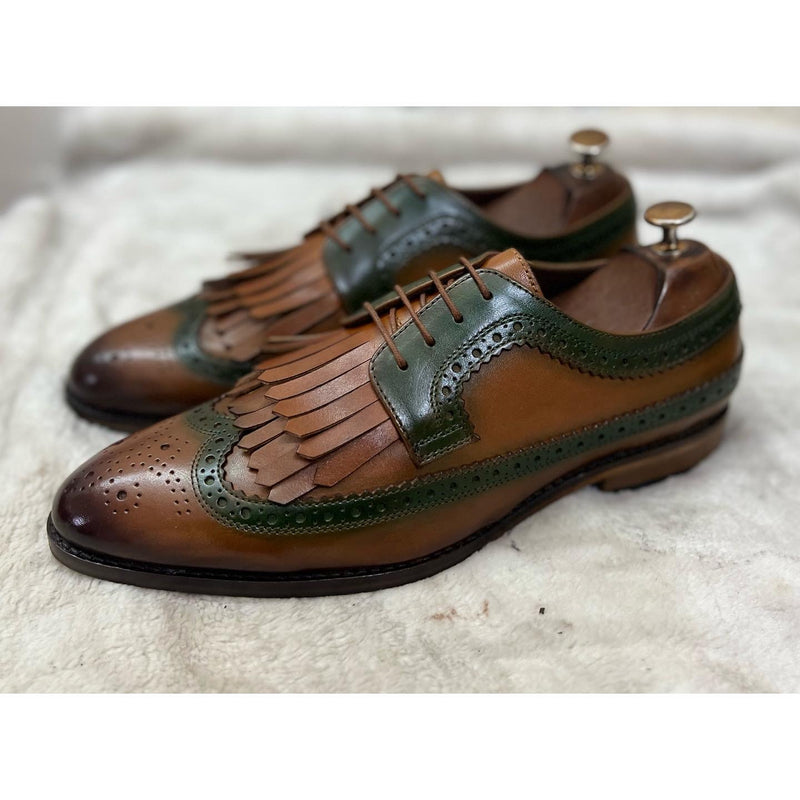 Derby With Fringe Hand Patina