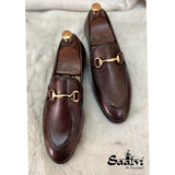 Brown Loafers With Metal Buckle