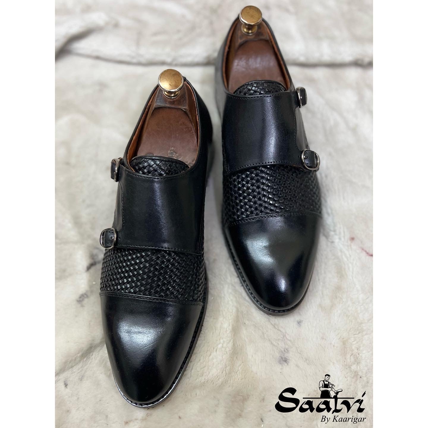 Black Double Monk Strap