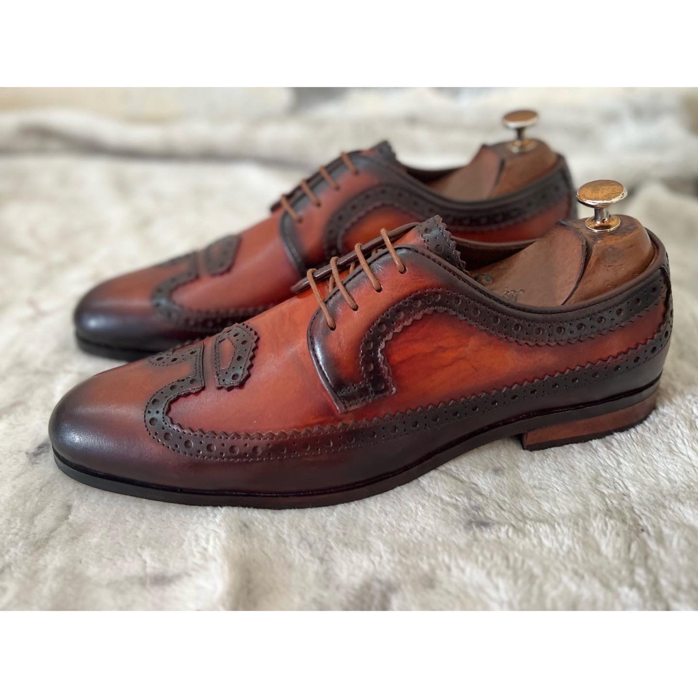 Designer Derby Laceups Hand Patina