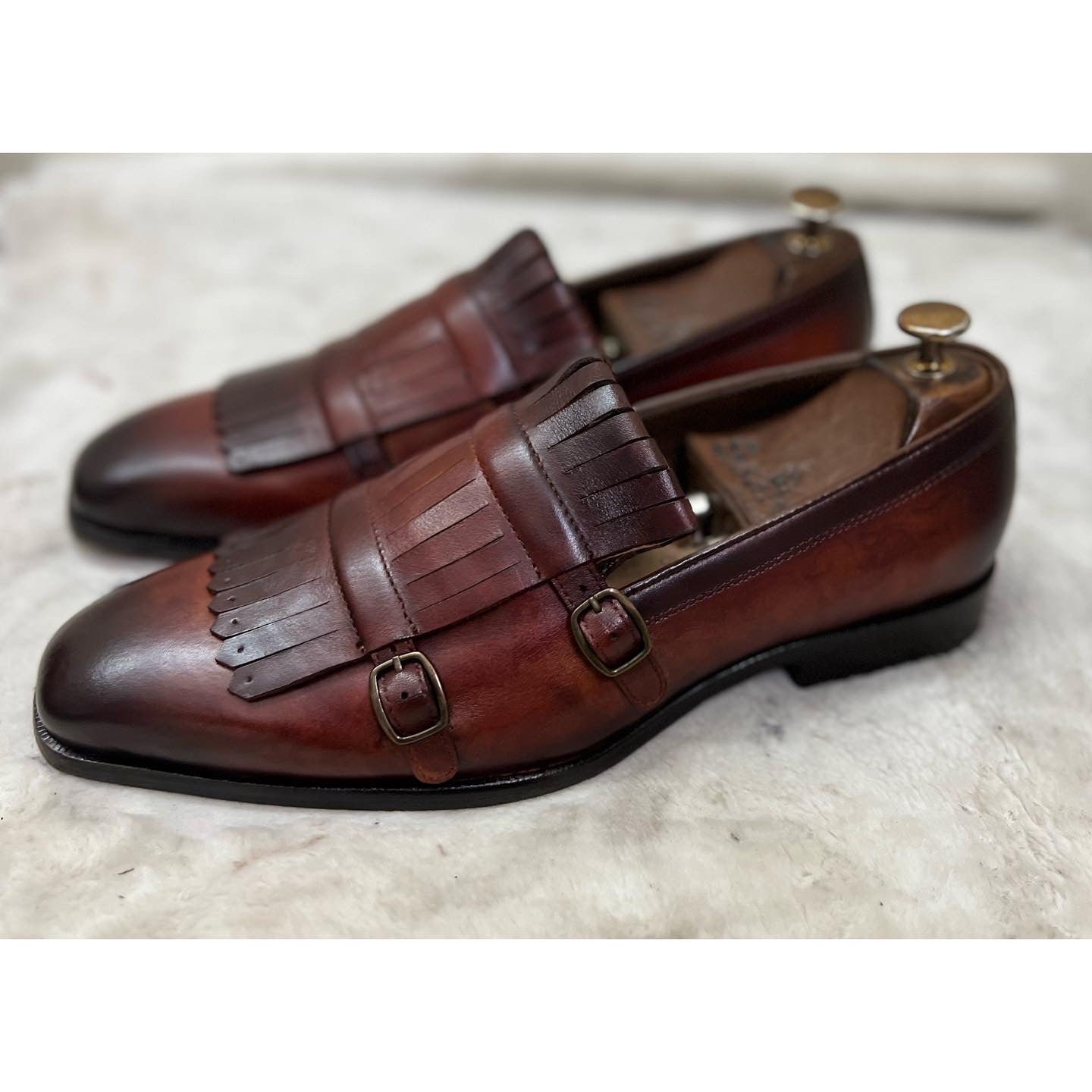 Daniel Double Monk Loafers With Fringes