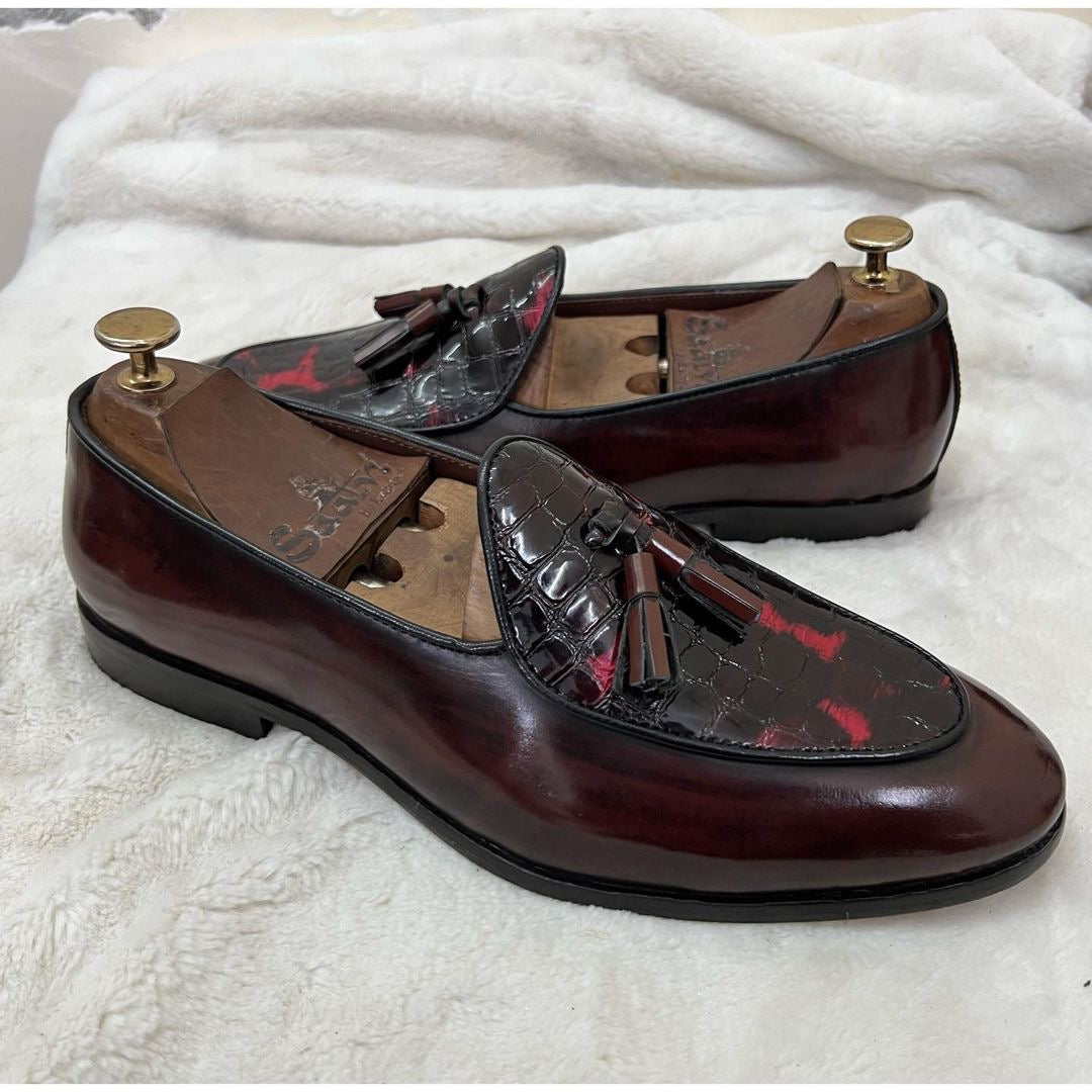 Belgian Loafers With Tassels | Bordo