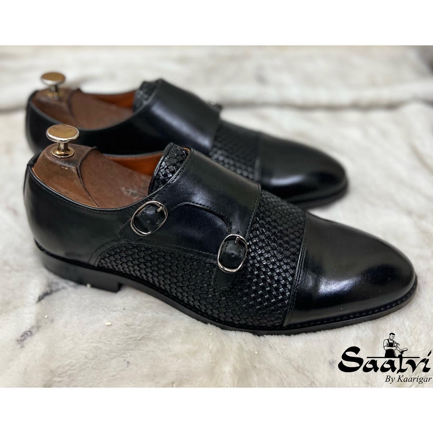 Black Double Monk Strap