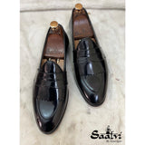 Belgian Loafers With Fringe Black Calf