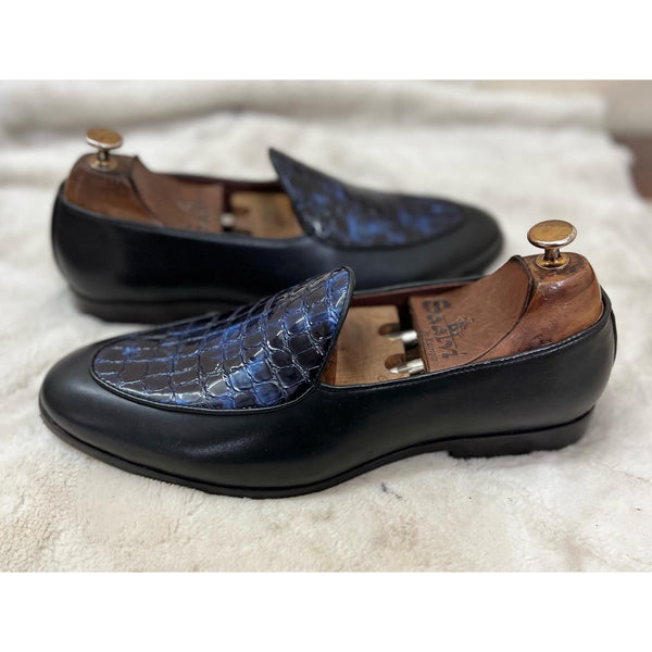 Belgian Loafer With Patent Croco