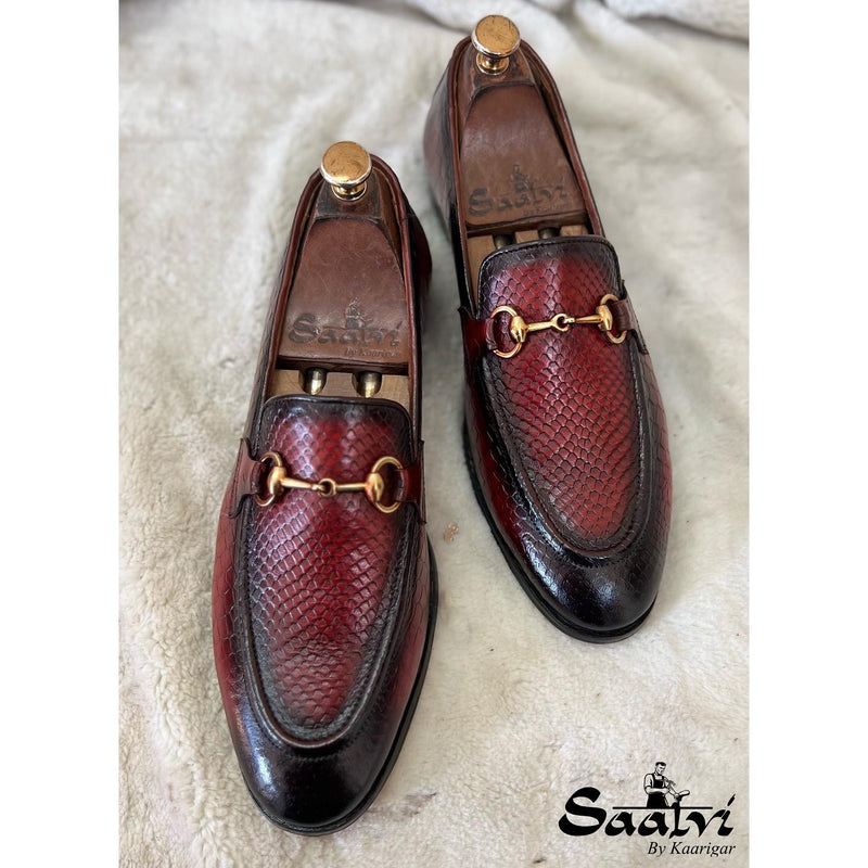 Hand Finished Pyhton Embossed Loafers